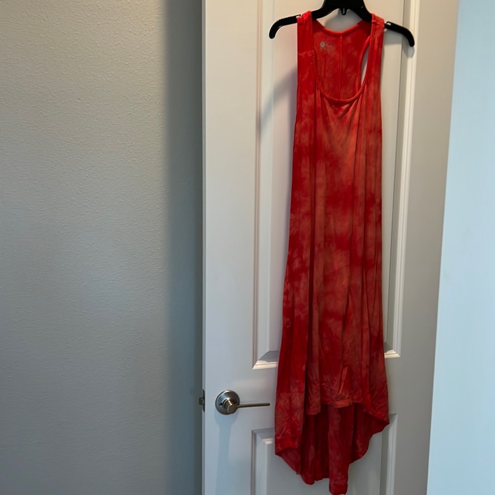 Tie dye high low stretchy dress